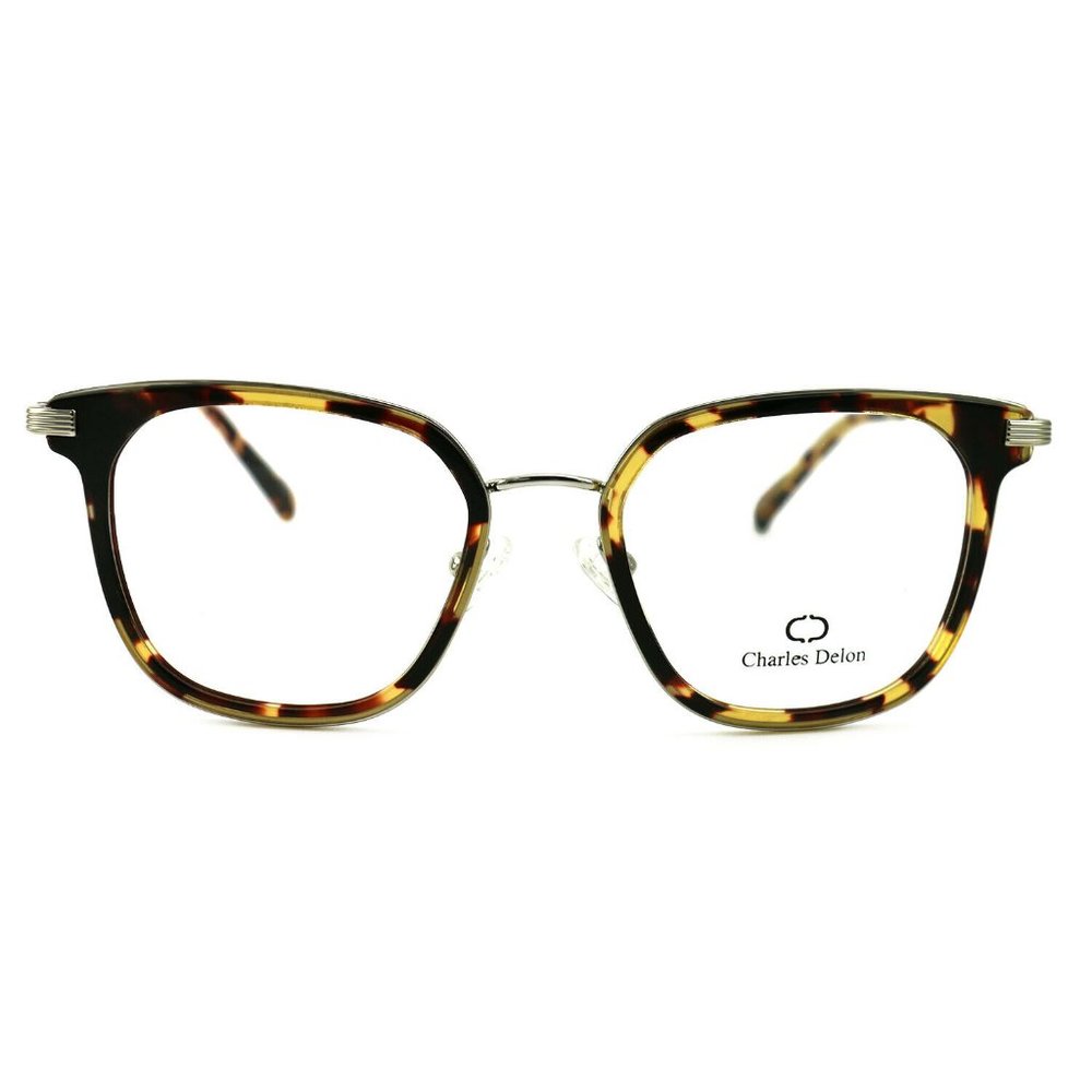 Charles Delon Square Women Brown Plastic Frame - Picture 3 of 6